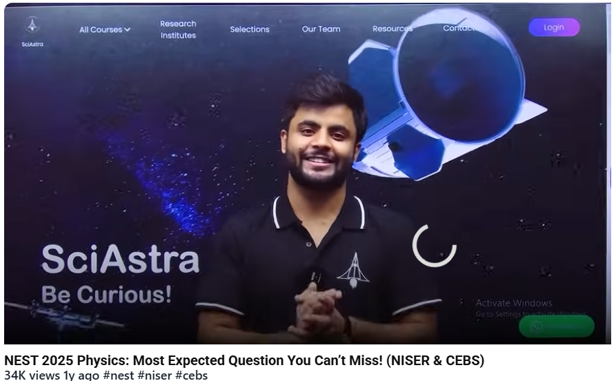 Kalit Gautam teaching. NEST 2025 Physics: Most Expected Question You Can’t Miss! (NISER & CEBS)